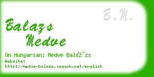 balazs medve business card